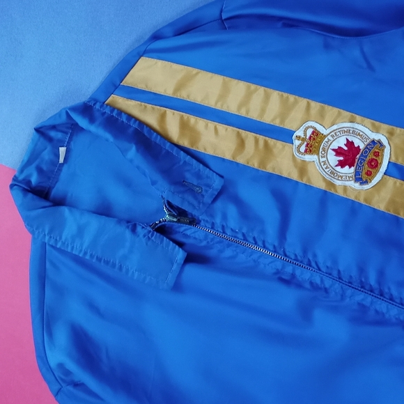 Vintage Exclusive Canadian Legion Striped Sports  Jacket - Picture 3 of 9